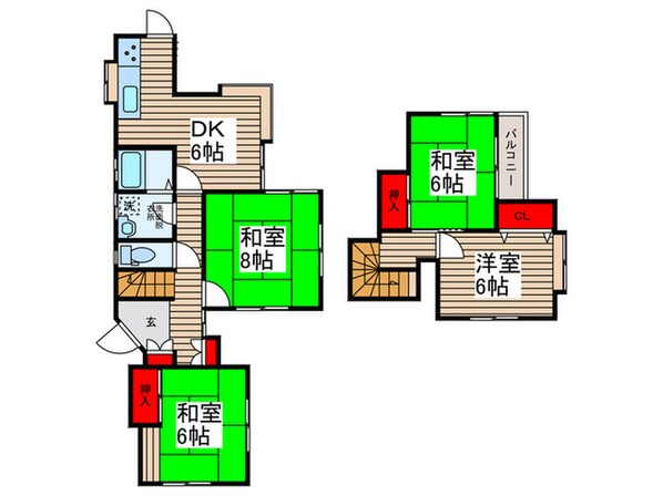 流山市東深井戸建の物件間取画像